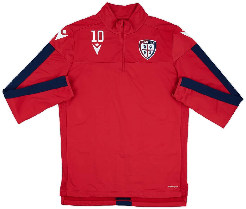2019-20 Cagliari Macron Player Issue 1/4 Zip Drill Top #10 - 9/10 - (XL)