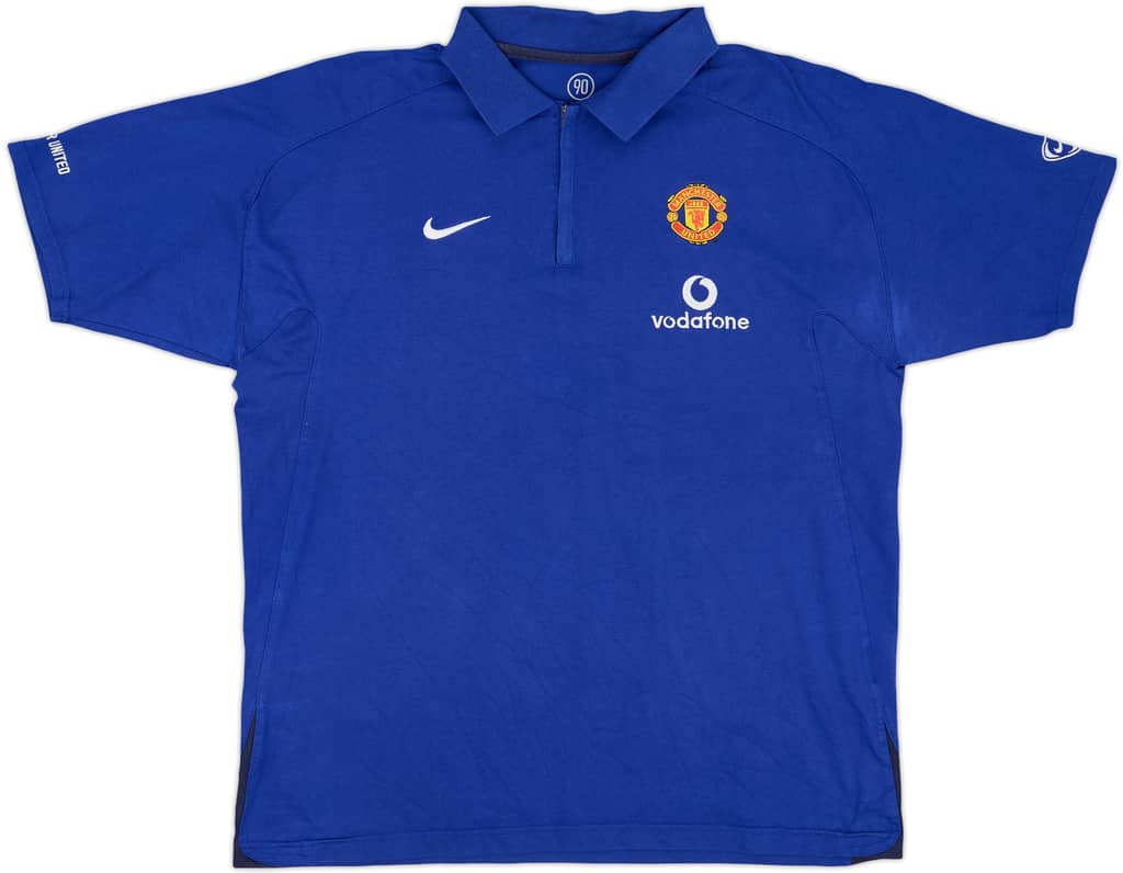 2002-03 Manchester United Nike 1/4 Zip Polo Shirt - 8/10 - (XXL)