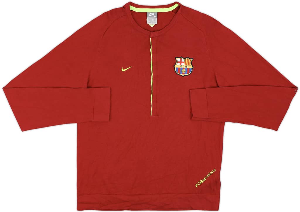 2007-08 Barcelona Nike 1/2 Polo L/S Shirt - 9/10 - (M)