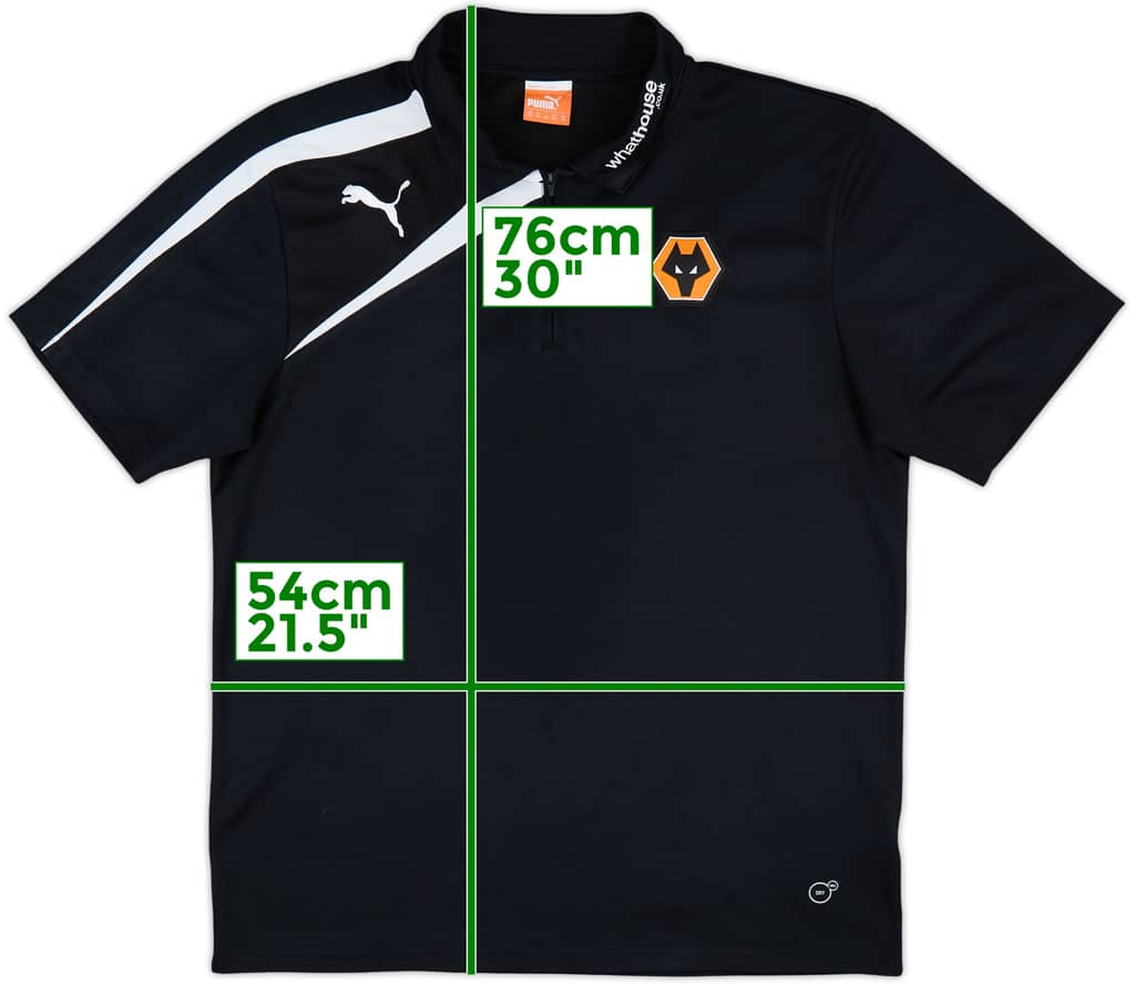 2012-13 Wolves Puma 1/4 Zip Polo Shirt - 8/10 - (XL)
