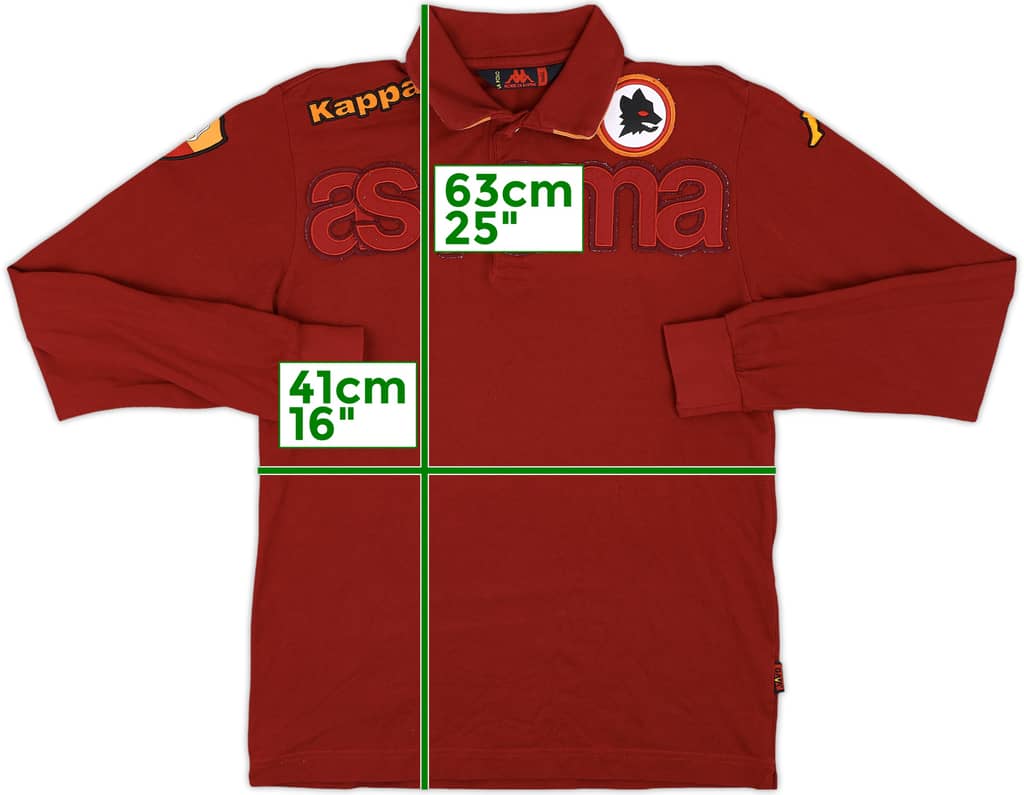 2007-08 Roma Kappa Polo L/S Shirt - 9/10 - (S)