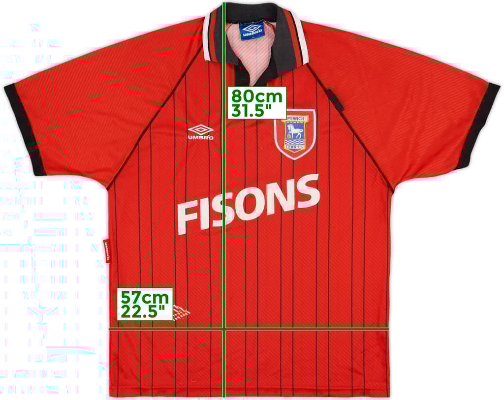 1993-95 Ipswich Away Shirt - 8/10 - (XL)