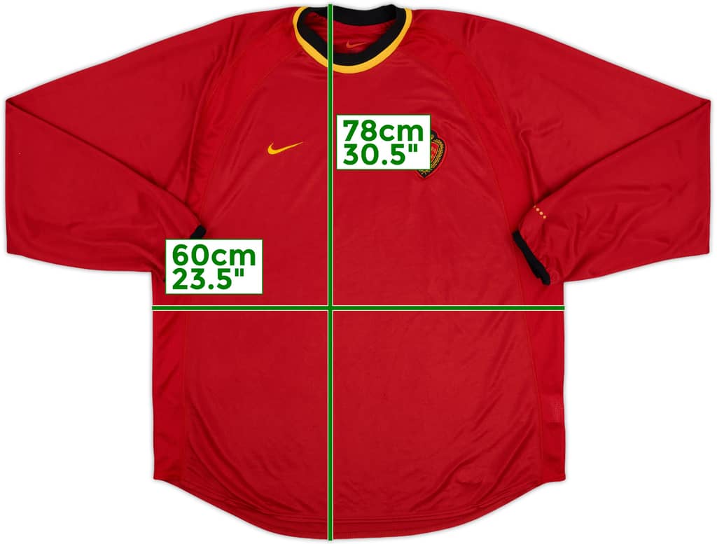 2000-02 Belgium Player Issue Home L/S Shirt - 9/10 - (XL)