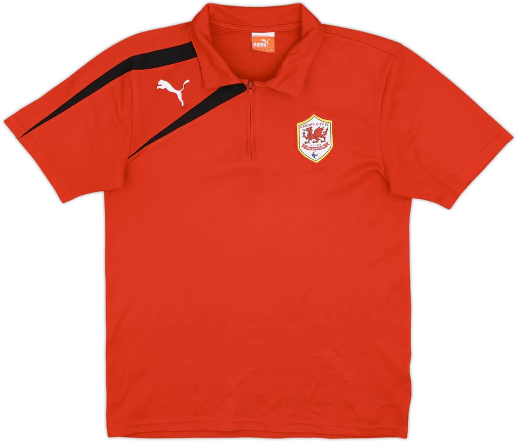 2012-13 Cardiff City Puma 1/4 Zip Polo Shirt - 8/10 - (M)