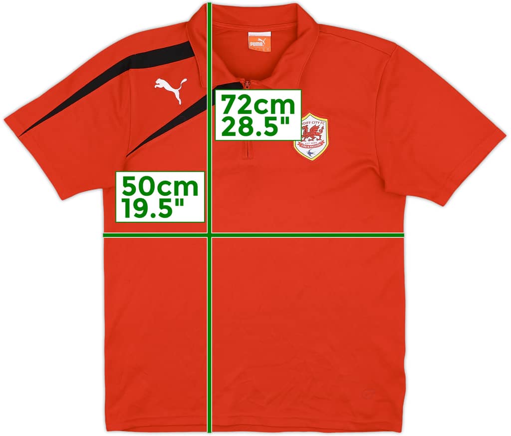 2012-13 Cardiff City Puma 1/4 Zip Polo Shirt - 8/10 - (M)