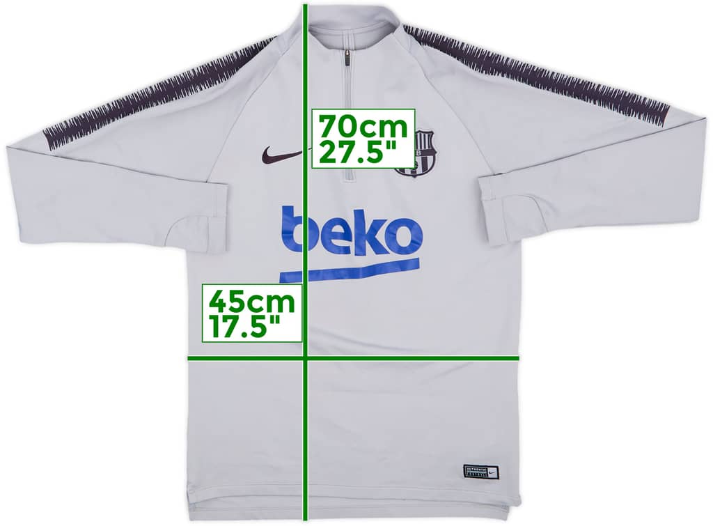 2018-19 Barcelona Nike 1/4 Zip Training Top - 8/10 - (S)