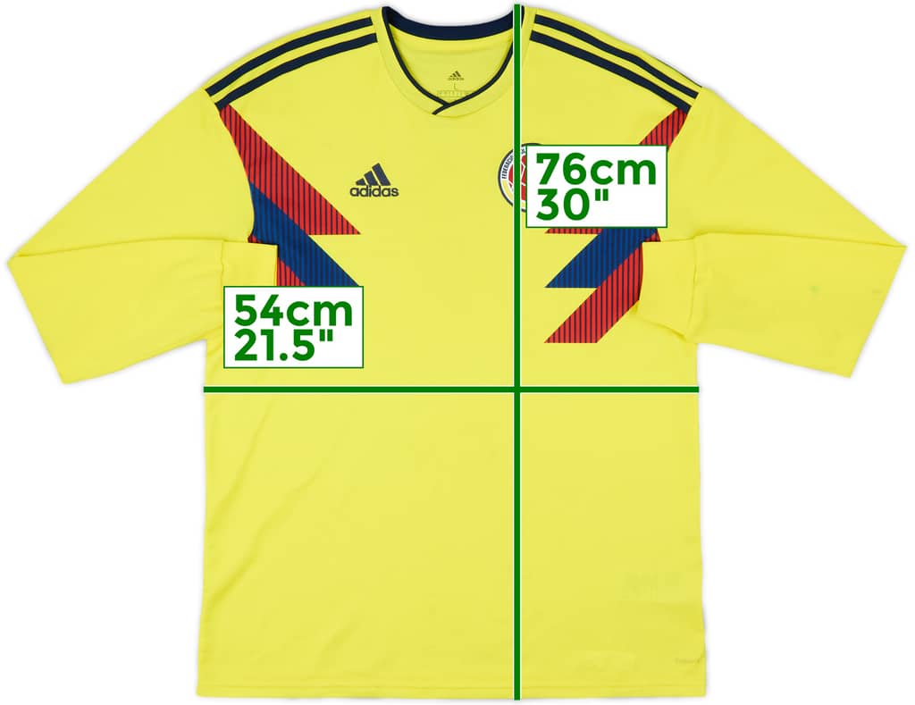 2018-19 Colombia Home L/S Shirt - 8/10 - (L)