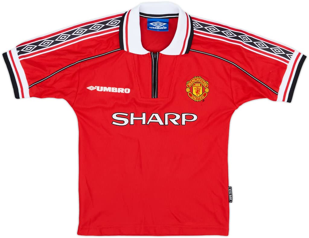1998-00 Manchester United Home Shirt - 9/10 - (S.Boys)