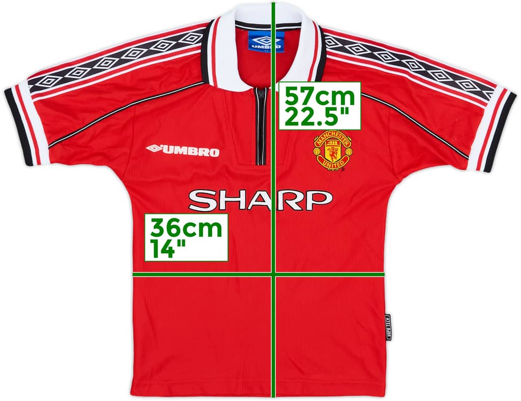 1998-00 Manchester United Home Shirt - 9/10 - (S.Boys)