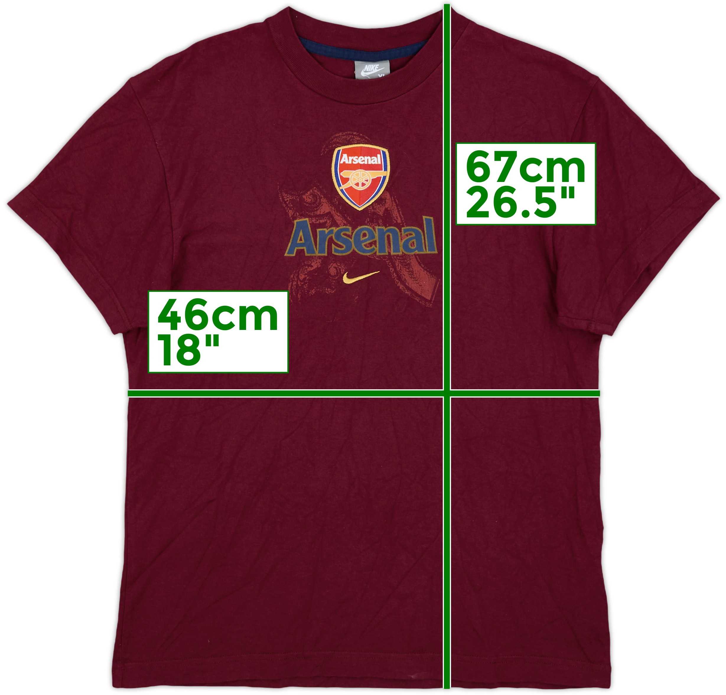 2008-09 Arsenal Nike Cotton Tee - 9/10 - (XL.Boys)