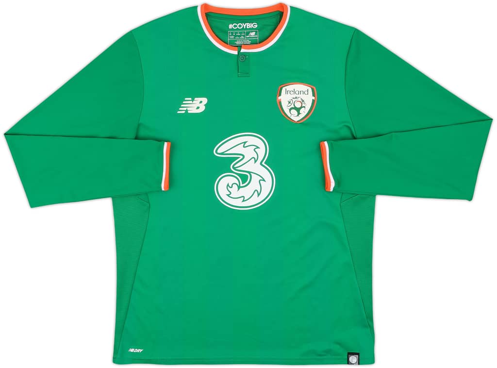 2017-18 Ireland Home L/S Shirt - 7/10 - (M)