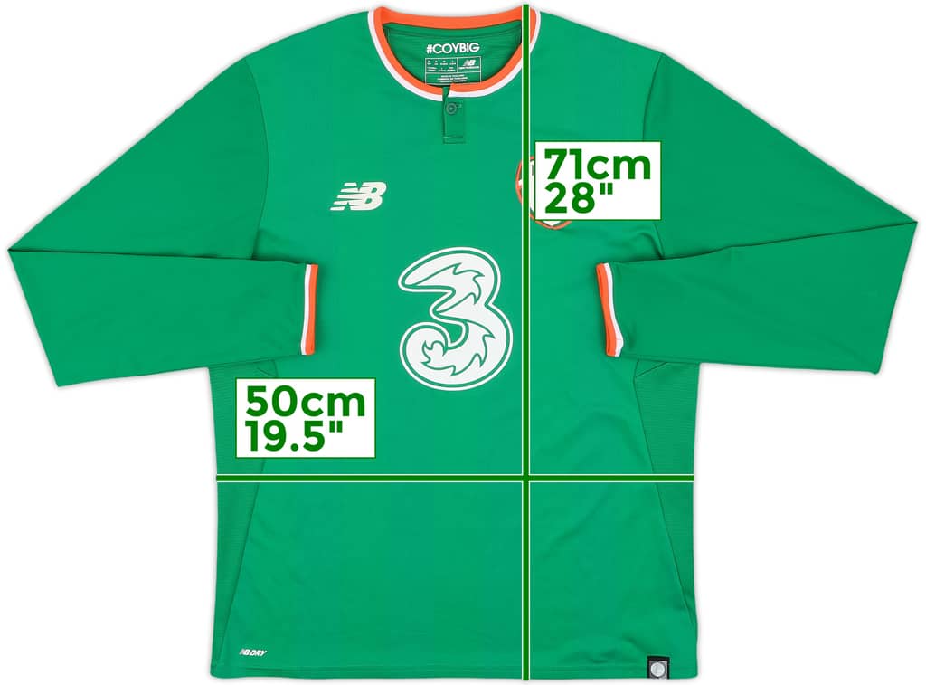 2017-18 Ireland Home L/S Shirt - 7/10 - (M)