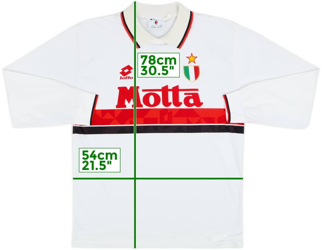 1993-94 AC Milan Away L/S Shirt - 7/10 - (L)