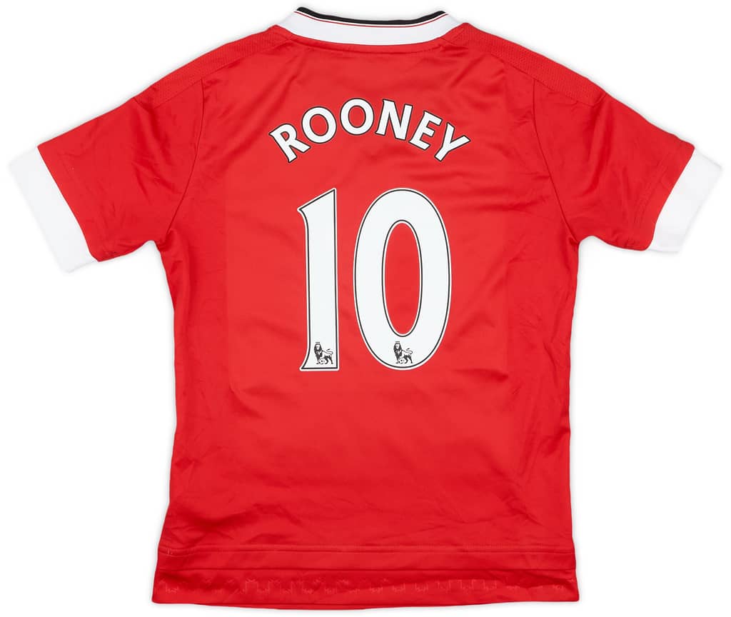 2015-16 Manchester United Home Shirt Rooney #10 - 8/10 - (S.Boys)