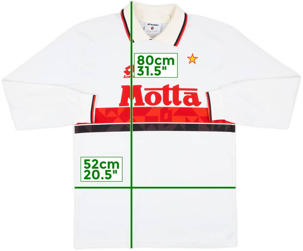 1993-94 AC Milan Away L/S Shirt - 8/10 - (L)