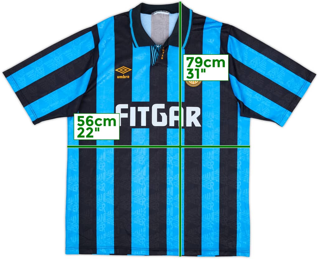 1991-92 Inter Milan Home Shirt - 8/10 - (XL)