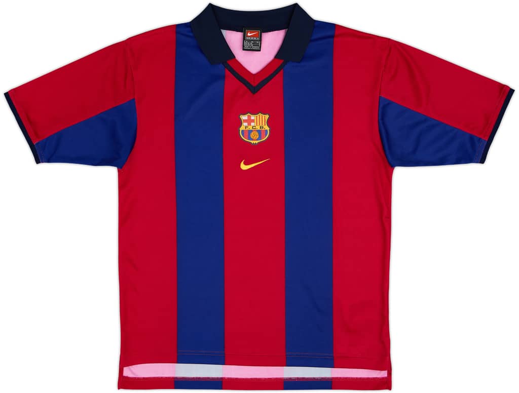 2000-01 Barcelona Basic Home Shirt - 7/10 - (XL.Boys)