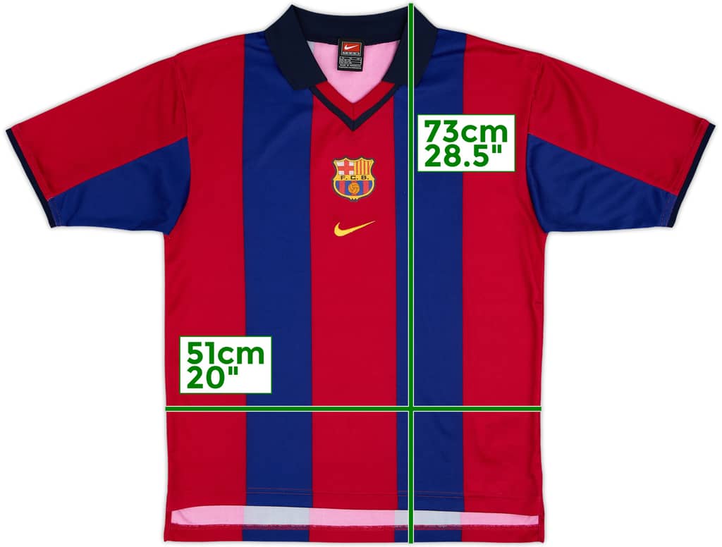 2000-01 Barcelona Basic Home Shirt - 7/10 - (XL.Boys)