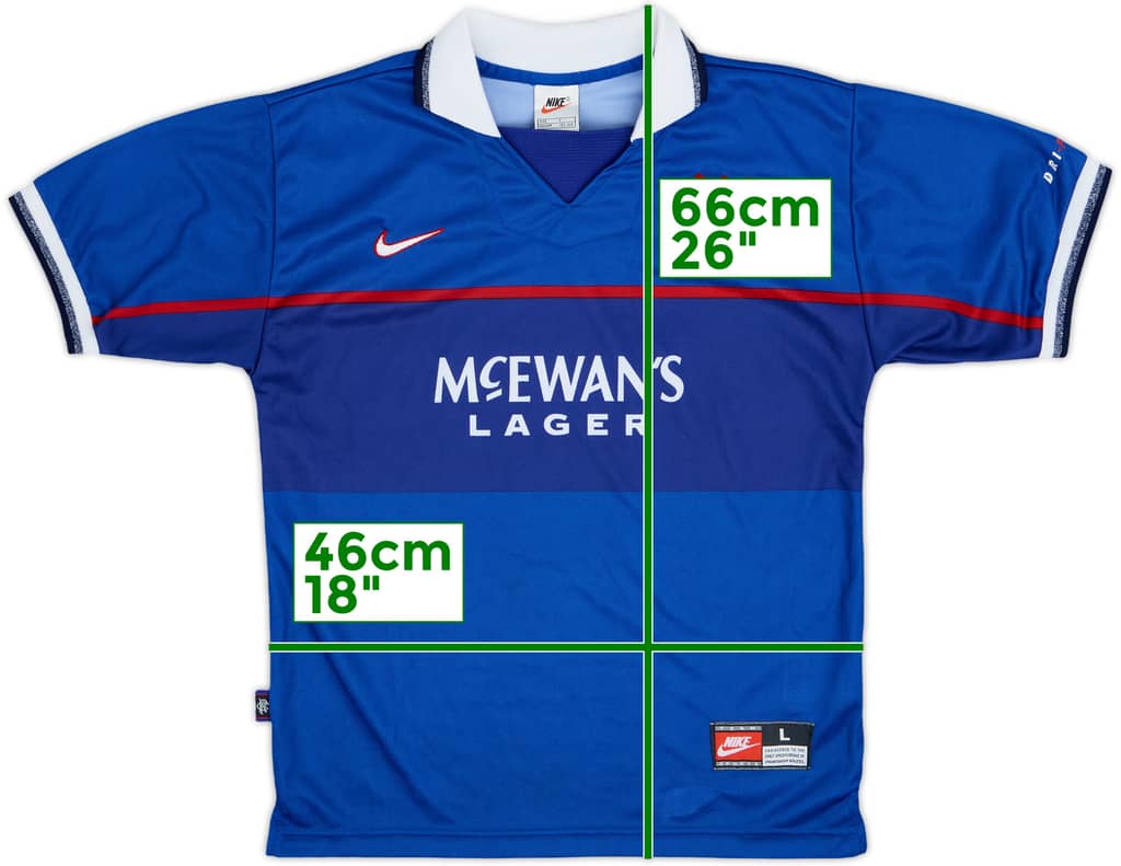 1997-99 Rangers Home Shirt - 9/10 - (L.Boys)