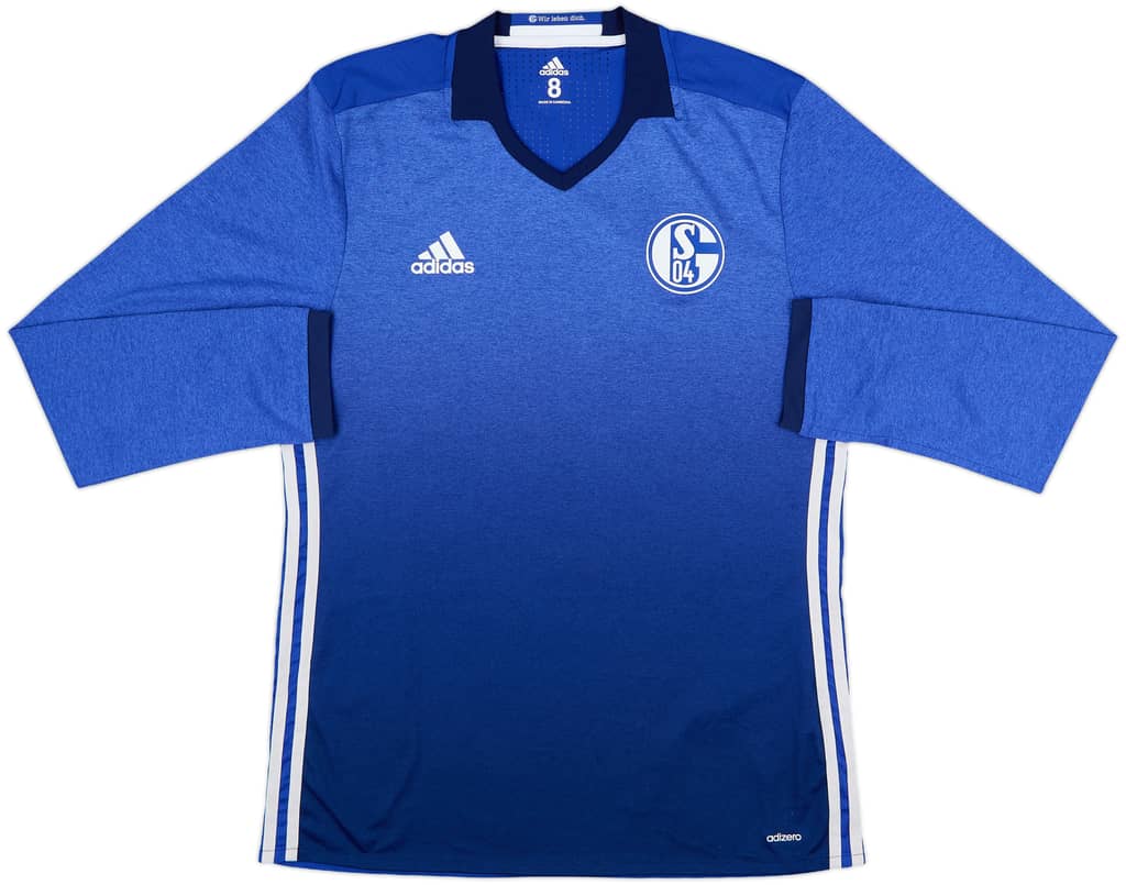 2016-18 Schalke Player Issue Home L/S Shirt - 10/10 - (L)