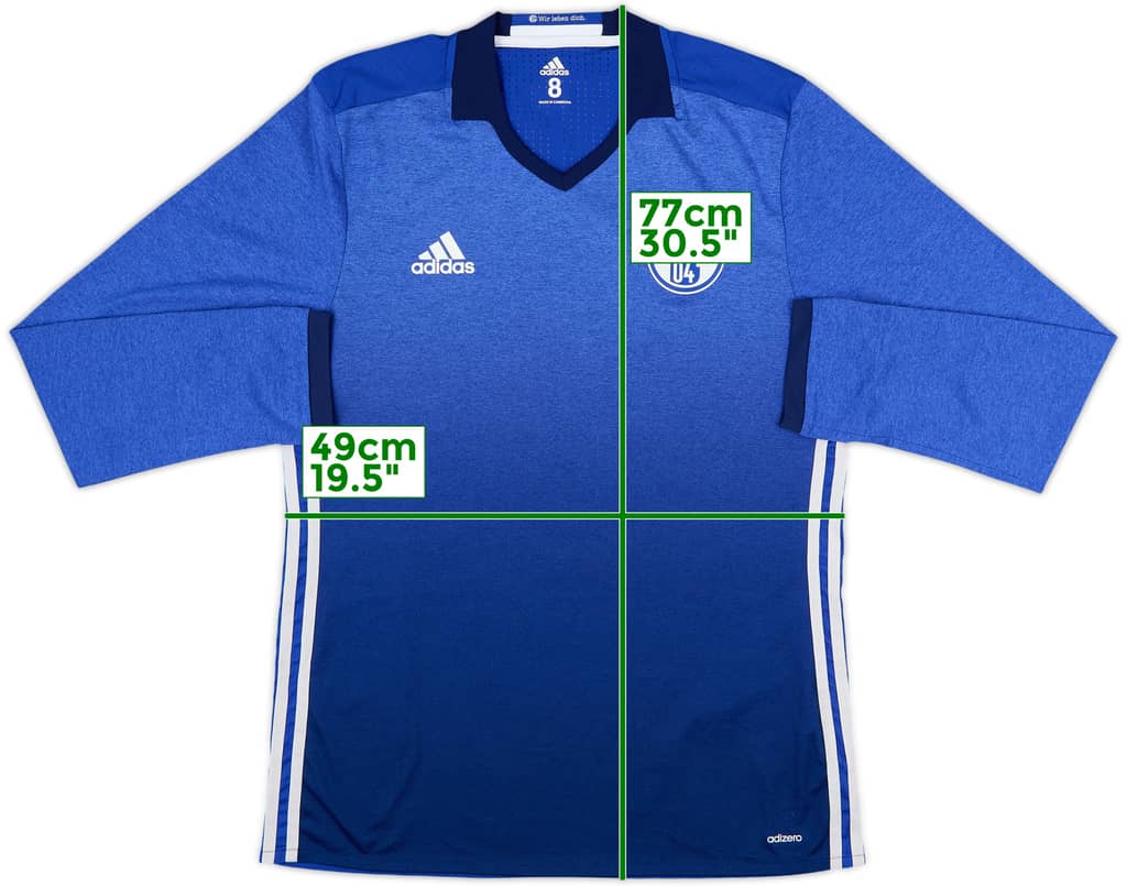 2016-18 Schalke Player Issue Home L/S Shirt - 10/10 - (L)