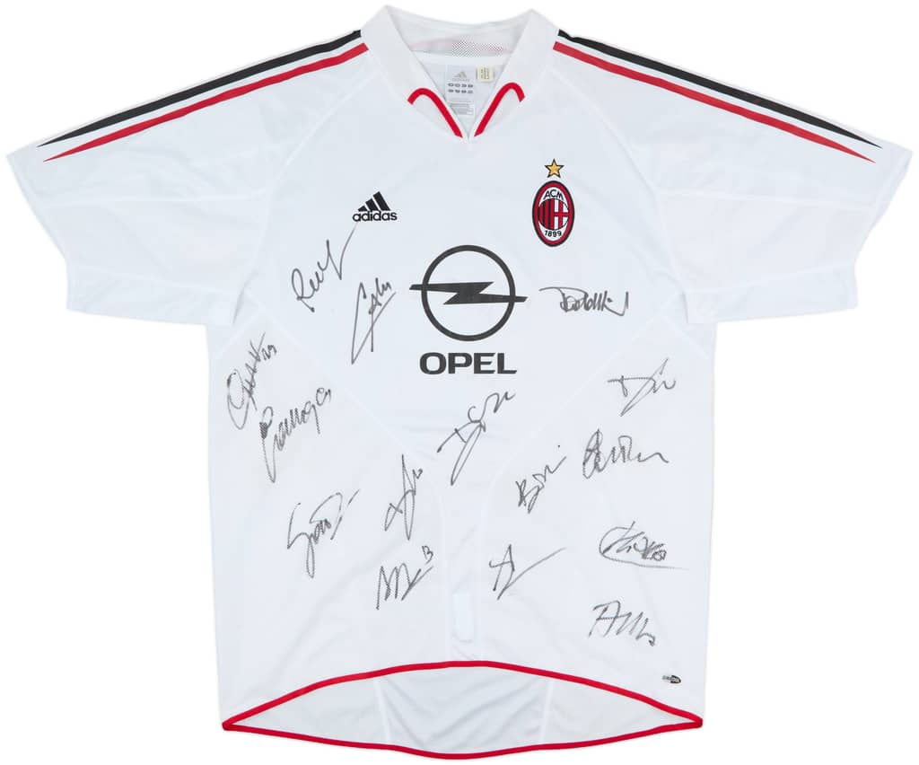 2004-05 AC Milan Squad Signed Away Shirt - 6/10 - (L)