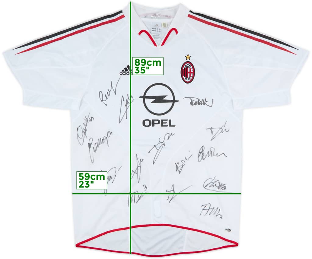 2004-05 AC Milan Squad Signed Away Shirt - 6/10 - (L)