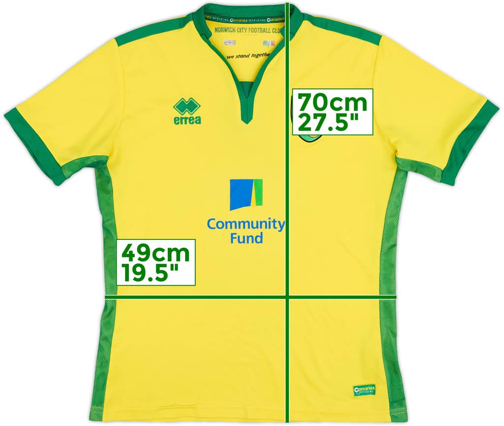 2016-17 Norwich Home Shirt - 8/10 - (XL.Boys)