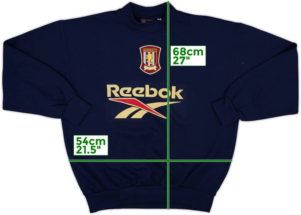 1998-99 Aston Villa Reebok Sweat Top - 8/10 - (M)