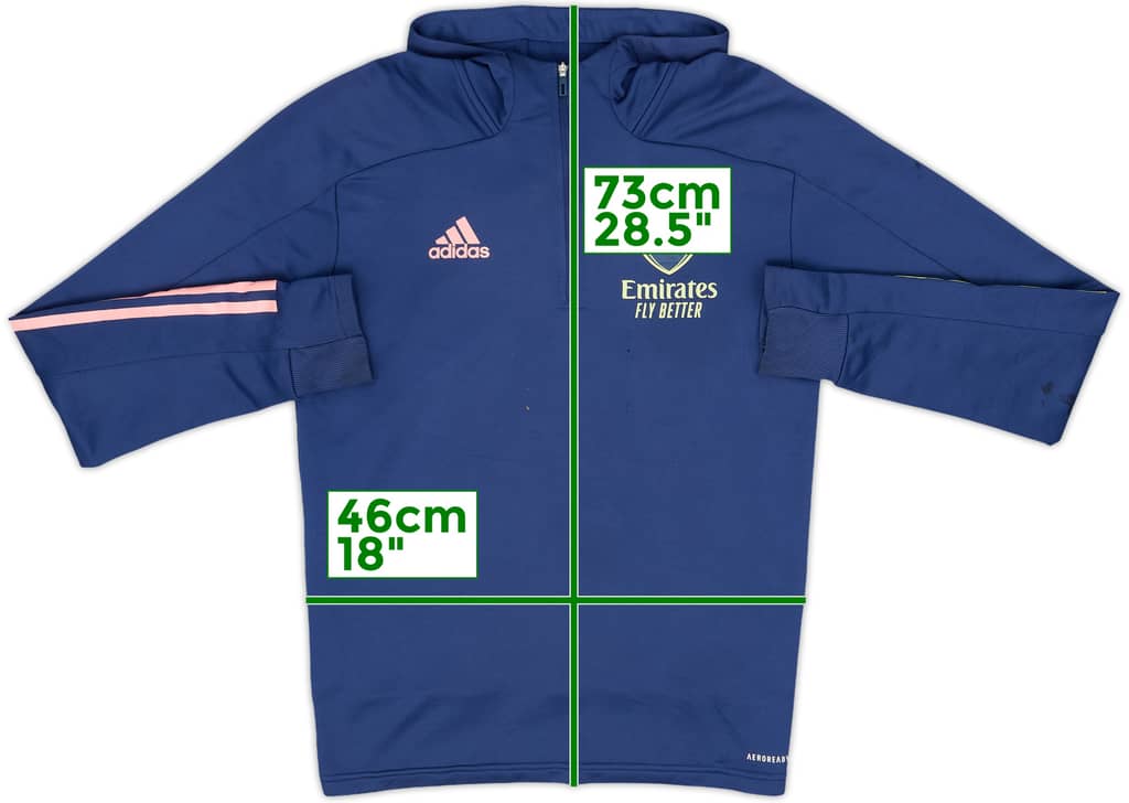 2020-21 Arsenal adidas 1/4 Zip Hooded Training Top - 7/10 - (M)