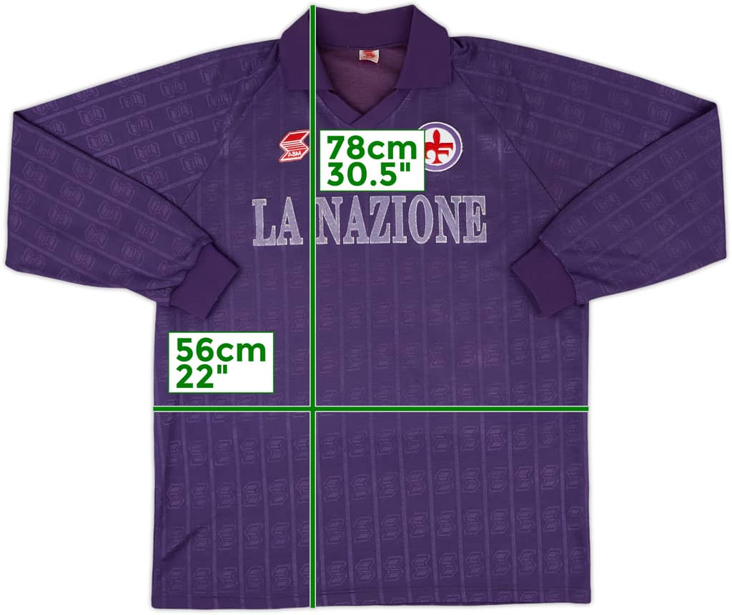 1989-90 Fiorentina Home L/S Shirt - 5/10 - (XL)