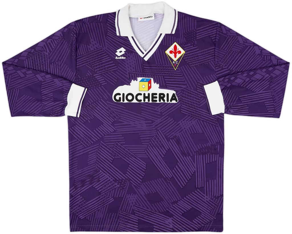 1991-92 Fiorentina Home L/S Shirt - 8/10 - (M)