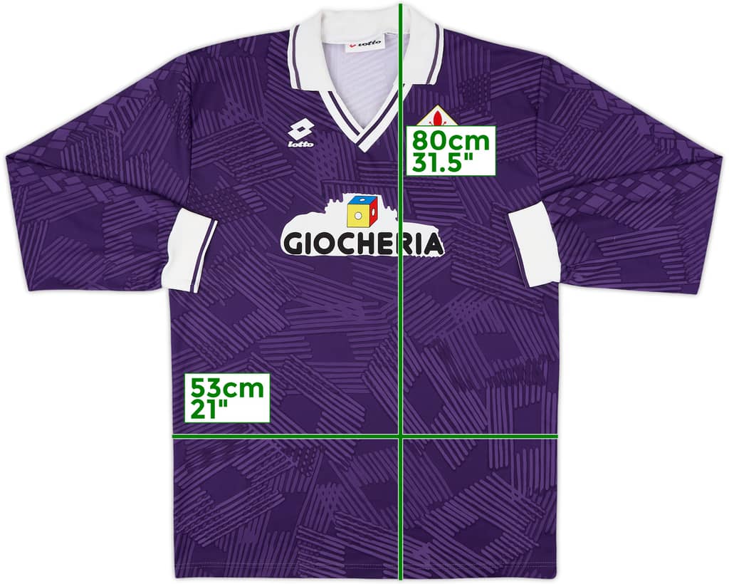 1991-92 Fiorentina Home L/S Shirt - 8/10 - (M)