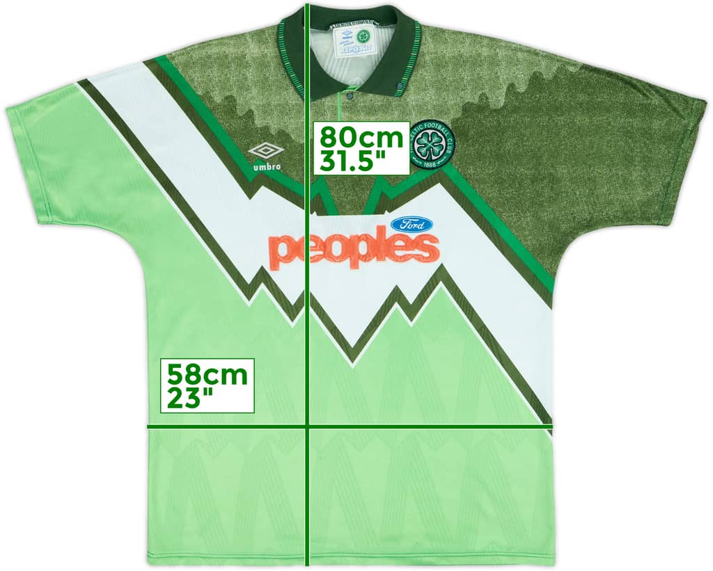 1991-92 Celtic Away Shirt - 8/10 - (XL)