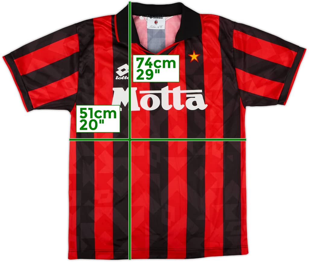 1993-94 AC Milan Home Shirt - 8/10 - (M)