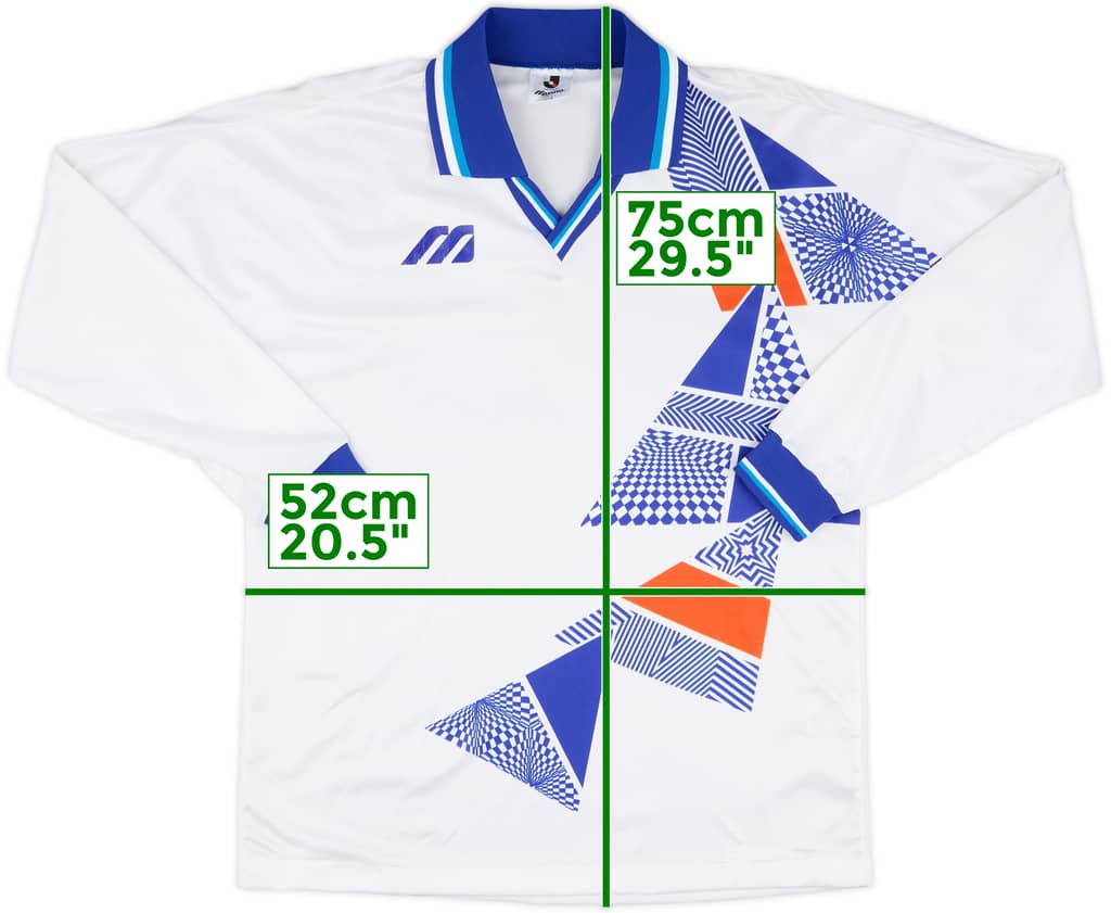 1993 Mizuno Template Home L/S Shirt (Yokohama Flugels) - 7/10 - (L)