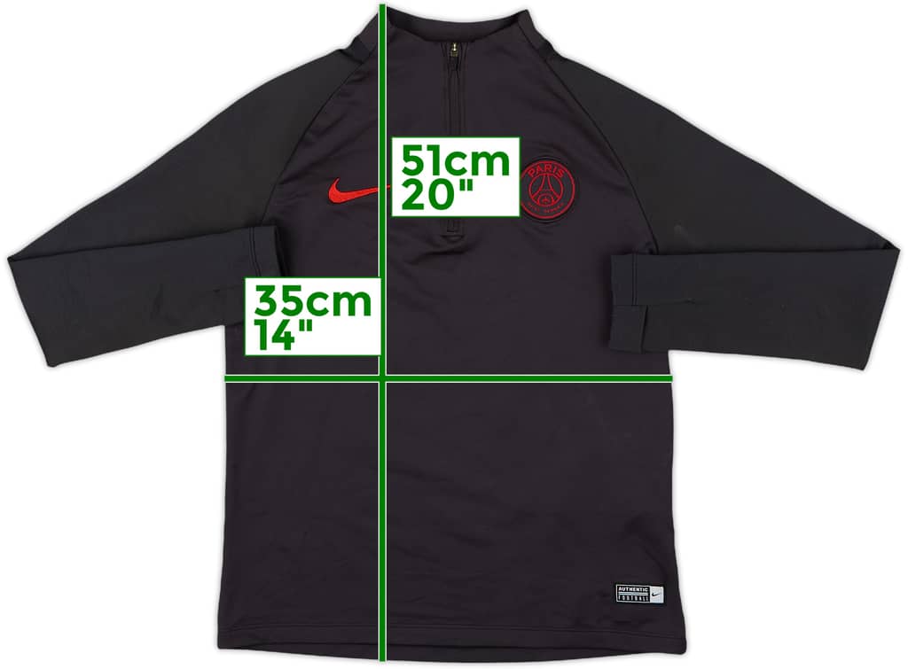 2019-20 Paris Saint-Germain Nike 1/4 Zip Training Top - 8/10 - (M.Boys)
