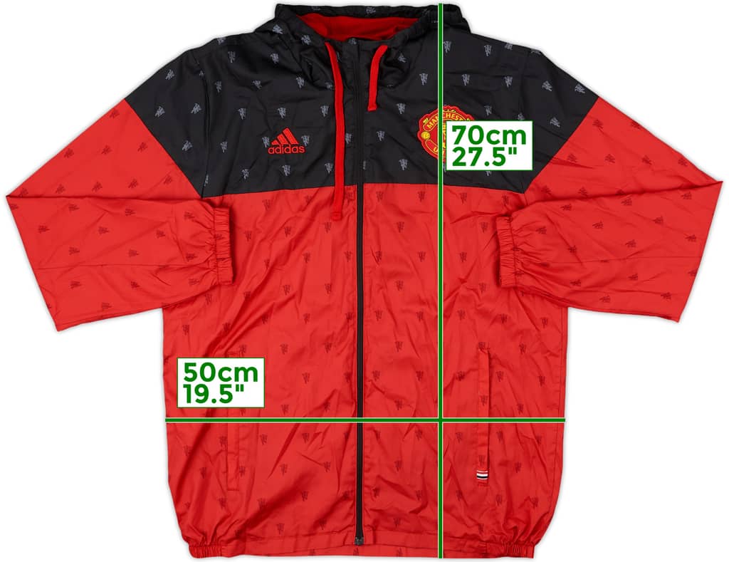 2016-17 Manchester United adidas Hooded Rain Jacket - 8/10 - (M)