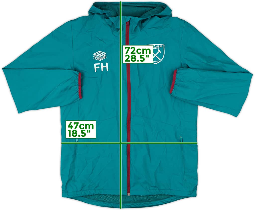 2023-24 West Ham Staff Issue Umbro Hooded Rain Jacket FH - 8/10 - (M)