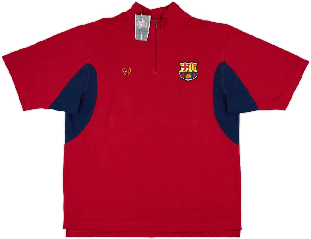 2000-01 Barcelona Nike 1/4 Zip Polo Shirt (XL)