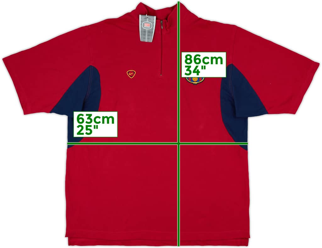 2000-01 Barcelona Nike 1/4 Zip Polo Shirt (XL)