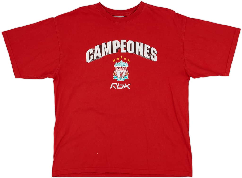 2005-06 Liverpool Reebok 'Campeones' Cotton Tee - 8/10 - (L)