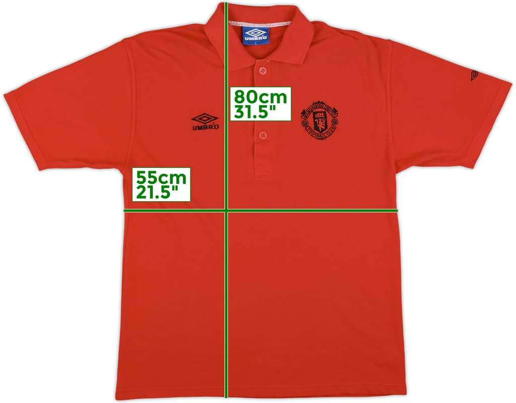 1994-96 Manchester United Umbro Polo Shirt - 5/10 - (L)