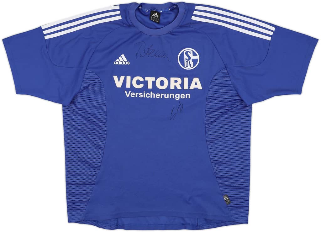 2002-04 Schalke Signed Home Shirt - 8/10 - (XL)