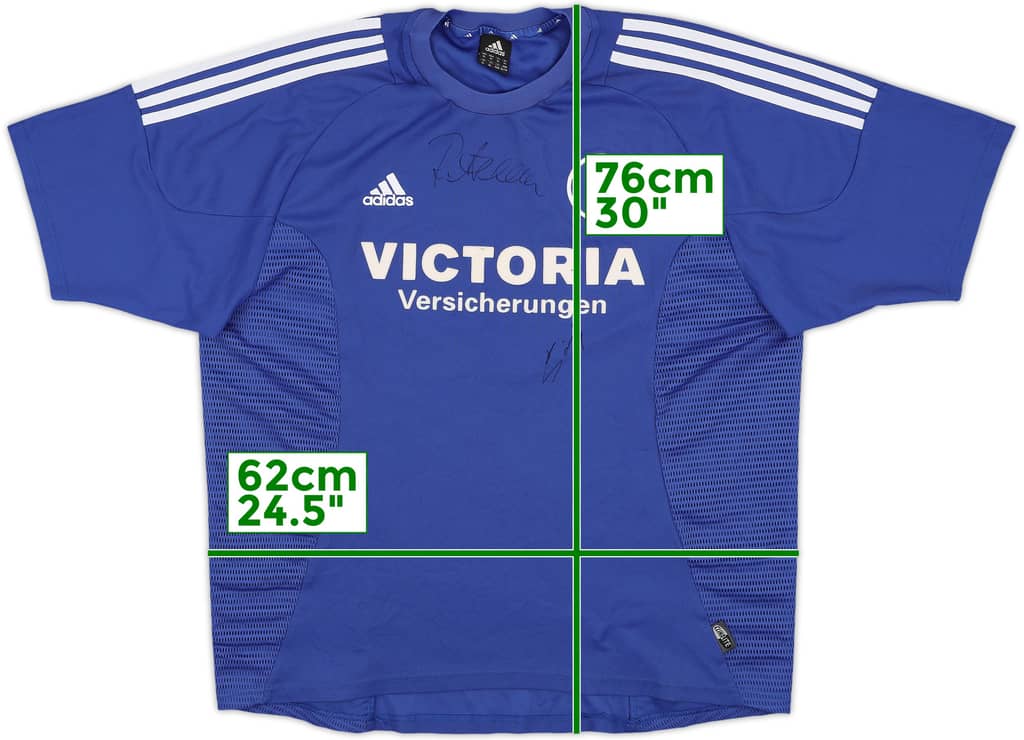 2002-04 Schalke Signed Home Shirt - 8/10 - (XL)
