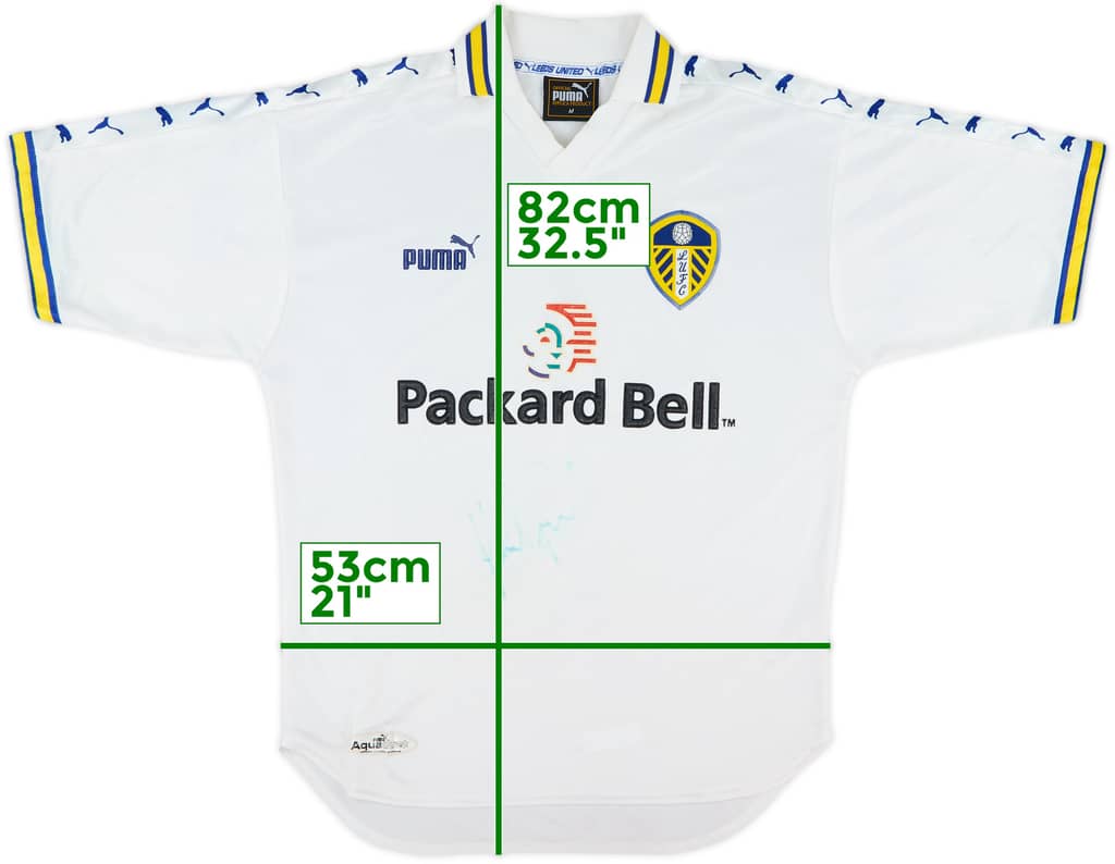 1998-00 Leeds United Signed Home Shirt - 9/10 - (M)
