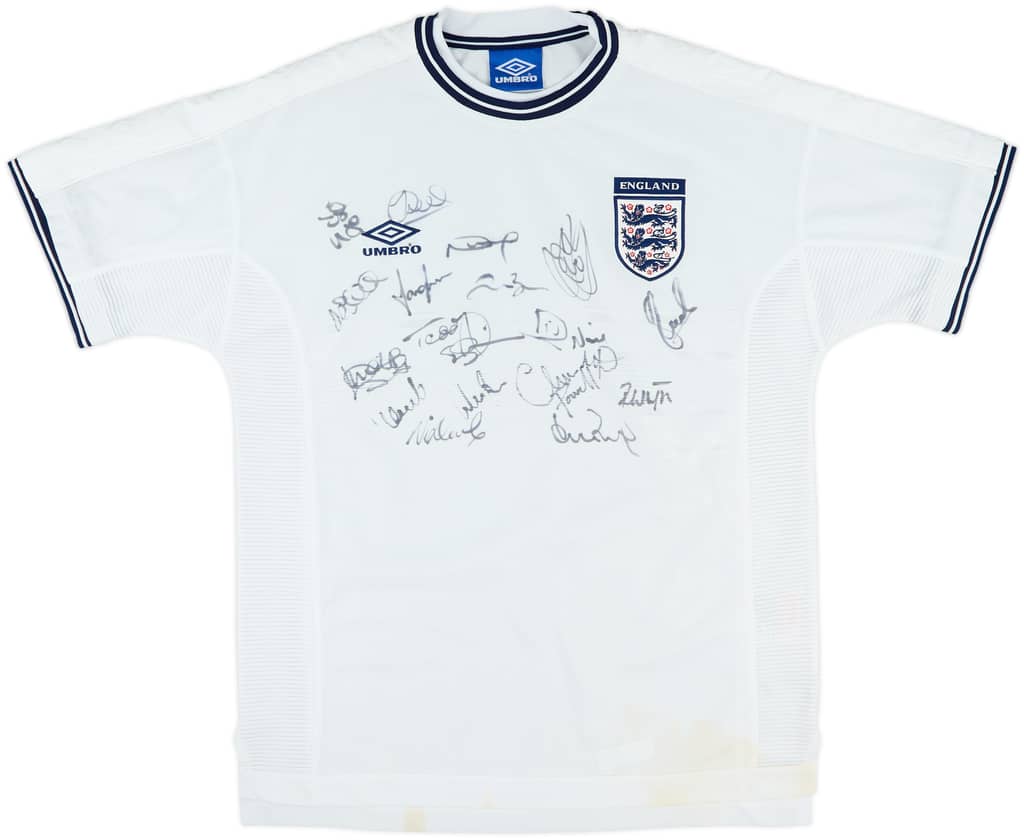 1999-01 England Signed Home Shirt - 8/10 - (L)
