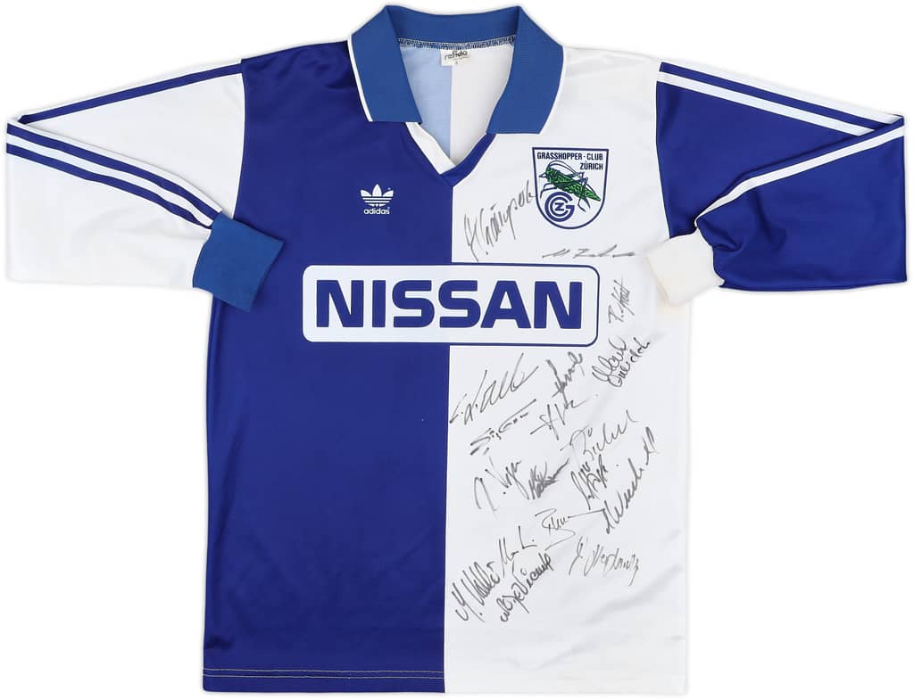 1991-92 Grasshoppers Signed Home L/S Shirt - 8/10 - (S)