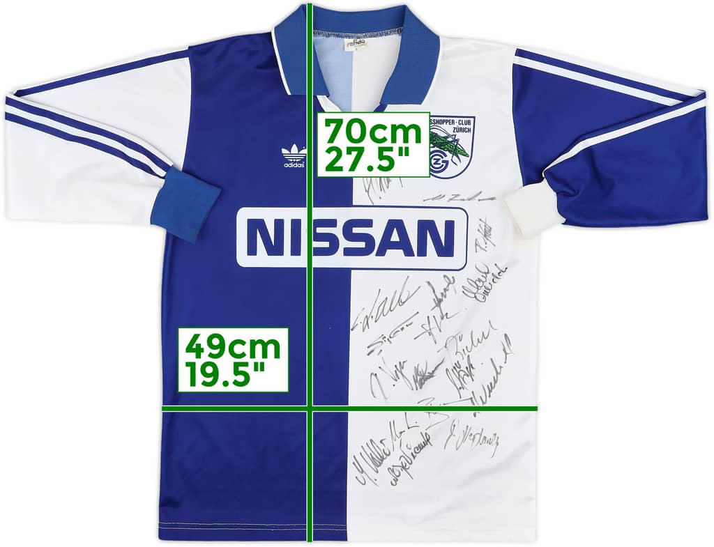 1991-92 Grasshoppers Signed Home L/S Shirt - 8/10 - (S)