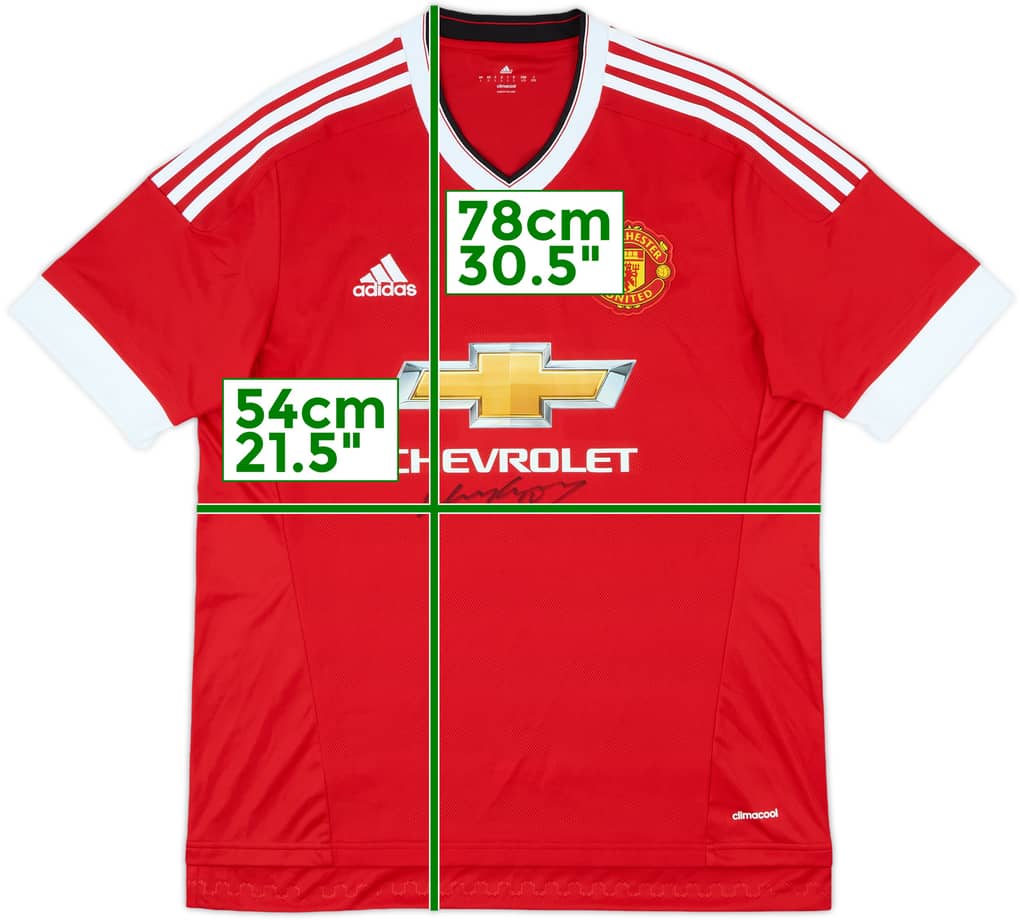 2015-16 Manchester United Signed Home Shirt - 8/10 - (L)